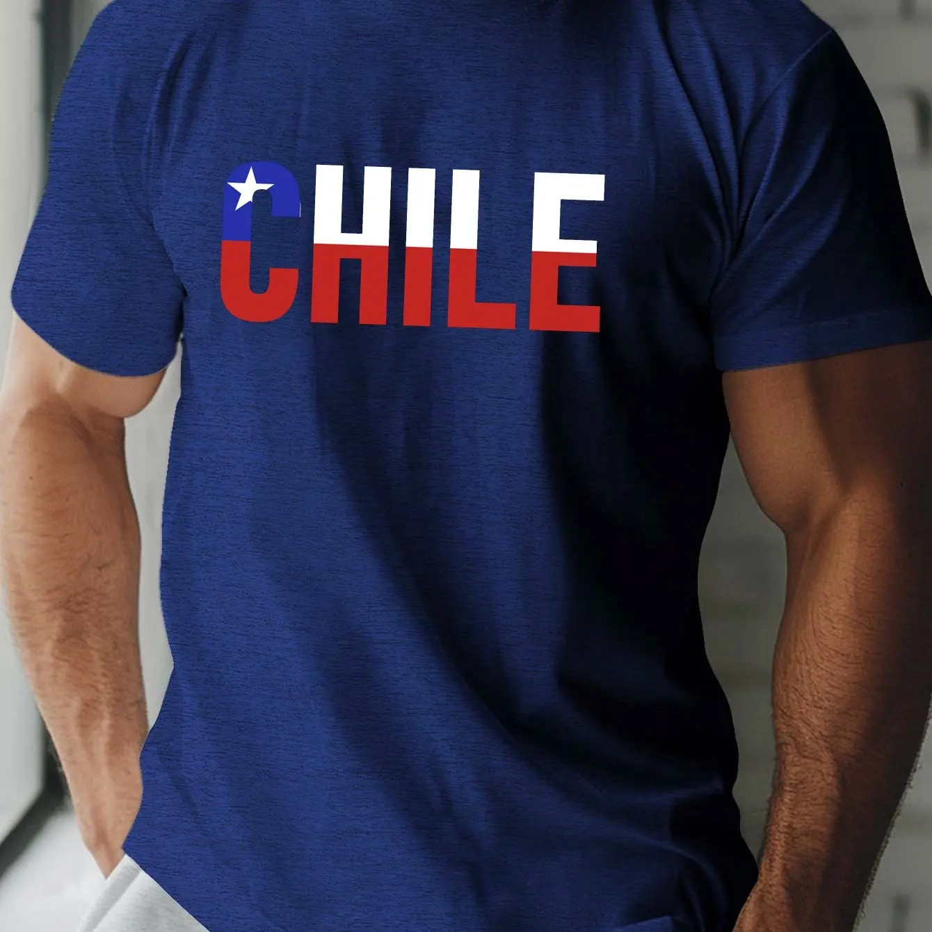 Chile Flag Print Men's T-Shirt O Neck Casual Top Tee Short Sleeve Sportshirt Outdoor Pullover Streetwear Male Oversized Clothing