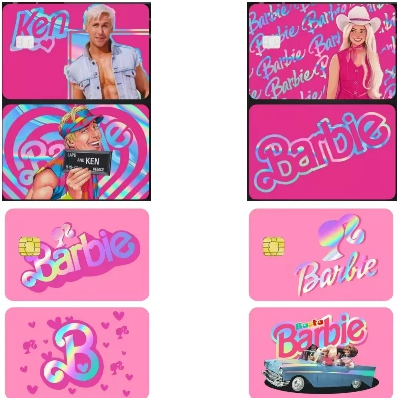 Laser Barbie Ken Stickers Bank Card Credit Card ID Card Protection Stickers Waterproof and Wear-resistant Kawaii Anime