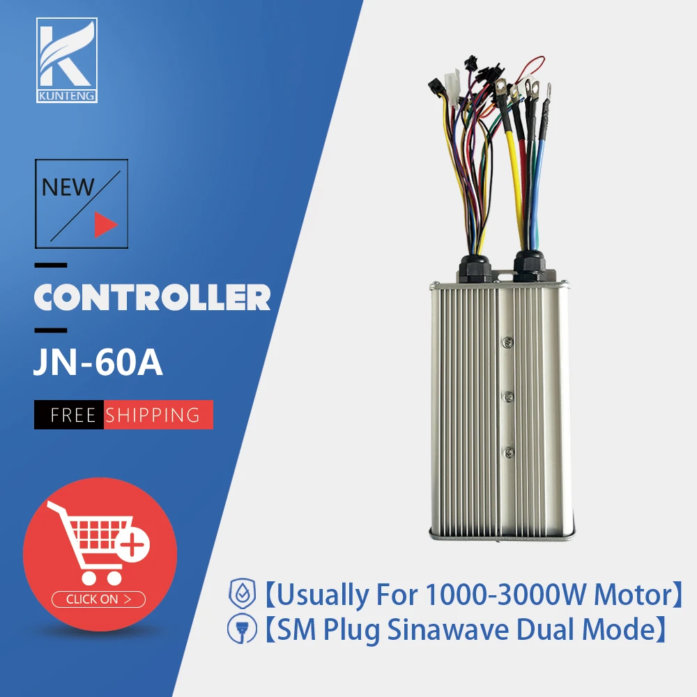 Electric Bicycle JN Controller 1000W-3000W 60A Sinewave Dual Mode Controller With Light Function S900 UKC1 For E-bike Accessies