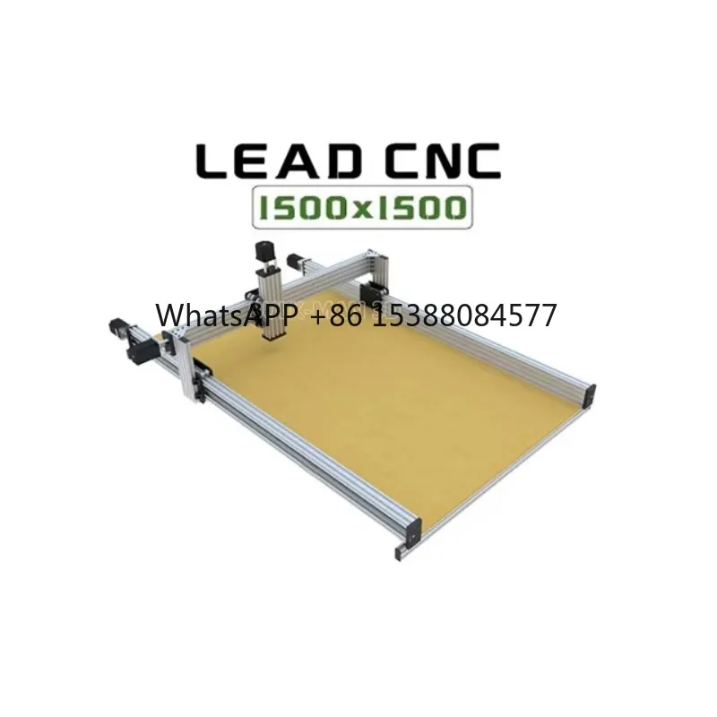 

Lead CNC Machine 1500x1500mm, Open Source Lead CNC Mechanical Kit Wood Router with 4pcs High-Torque Nema23 Stepper Motors