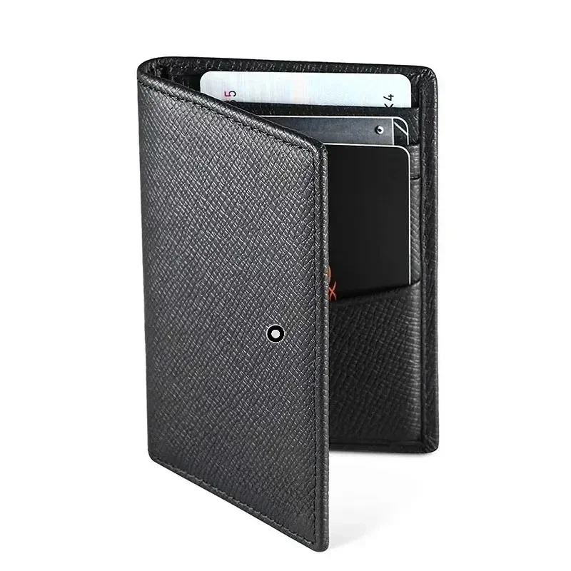 

Orginal 100% Genuine Leather Card Holder Bank Card Multi Card Slot Business Sle Card Bag Commuter Wallet Men's Cover Wallet Bla