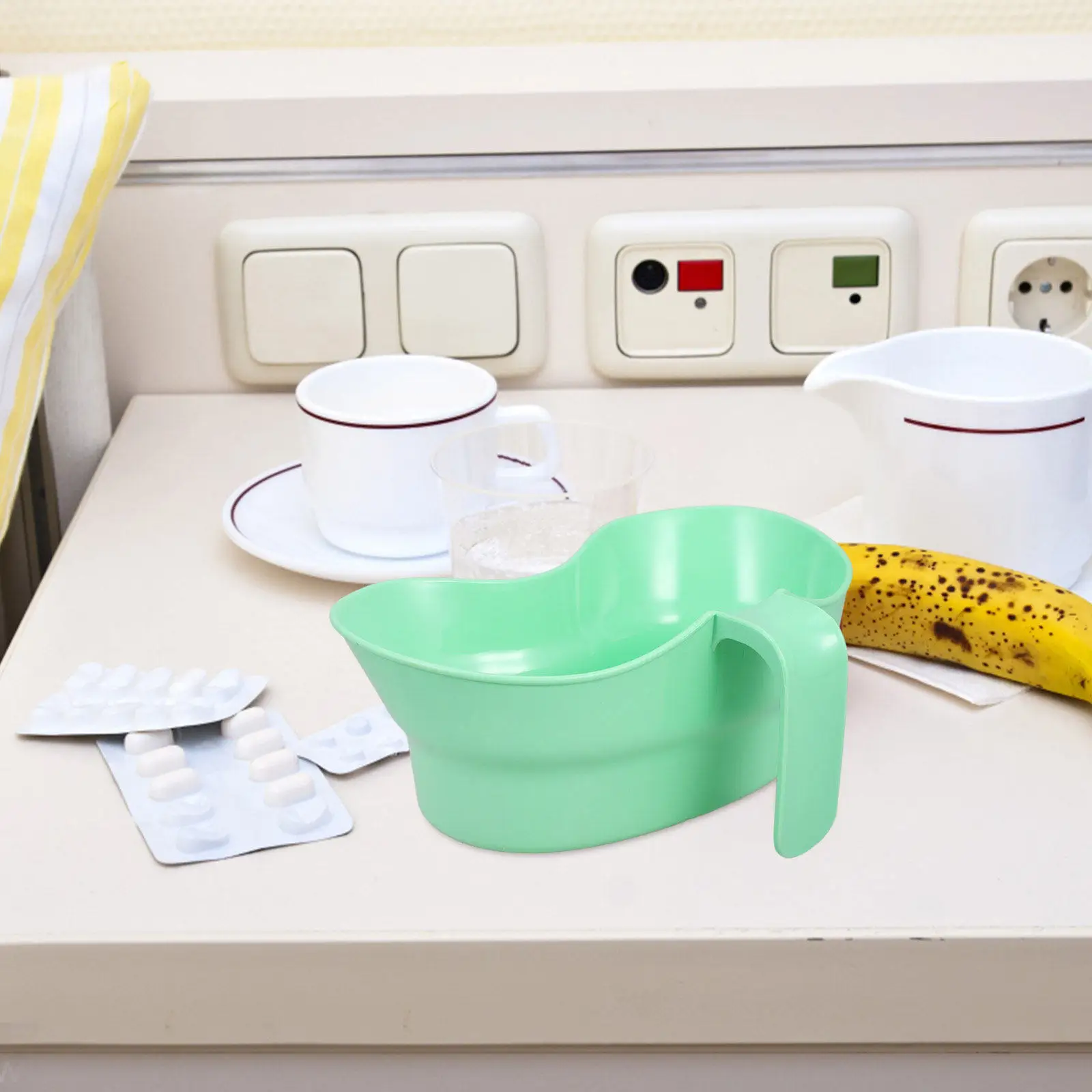 3Pcs Oral Rinse Cup Set Curved Vomit Basin Spit Cup Lightweight for Bedridden Elderly Care Hospital Nursing Emesis Basin