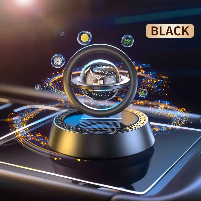 

Car aromatherapy solar rotating transport perfume aluminum alloy interstellar suspension car perfume Diffuser Car Air Freshener