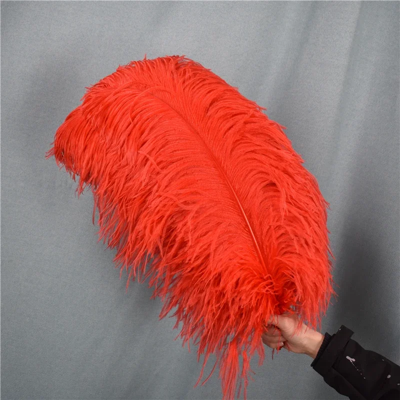 Rote Straußenfeder-Dekoration 15-70cm Lang Große Straußenfedern für Handarbeiten Karneval Feiertage DIY Hochzeitsaccessoires Dekoration – Detail 6
