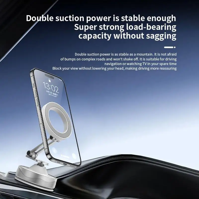 

Vacuum Magnetic Phone Holder Folding Magnetic Phone Holder 360-Degree Rotation Dashboard Smartphone Stand Vacuum Suction Cup For