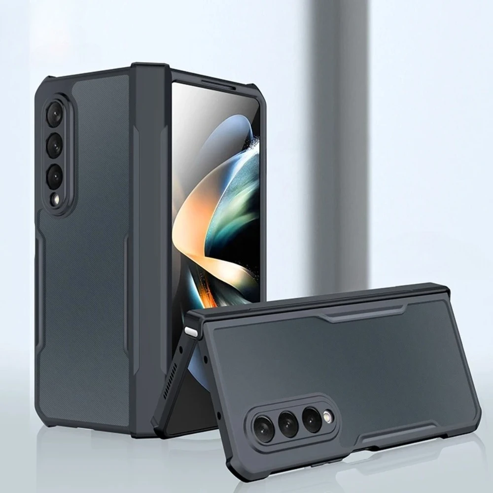 

Высококачественный прочный чехол для телефона Samsung Galaxy Z Fold 7, 6, 5, 4, 3, подушка безопасности, противоударный корпус, стекло, защита от отпечатков пальцев, чехол