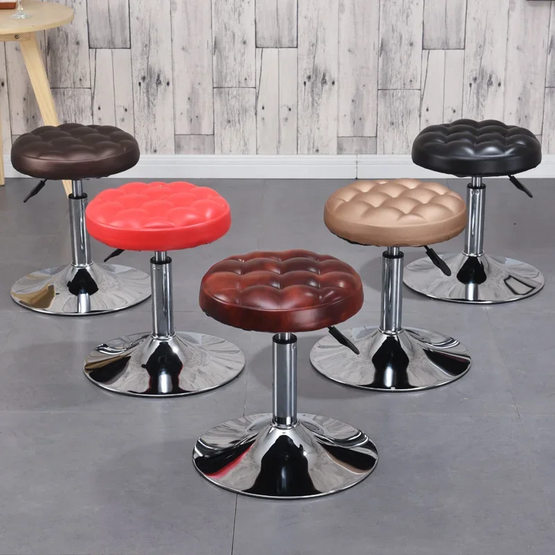 

Adjustable Barbershop Stool – Comfortable Round Beauty Chair with Lifting and Rotating Features, Modern Salon and Barber Chair