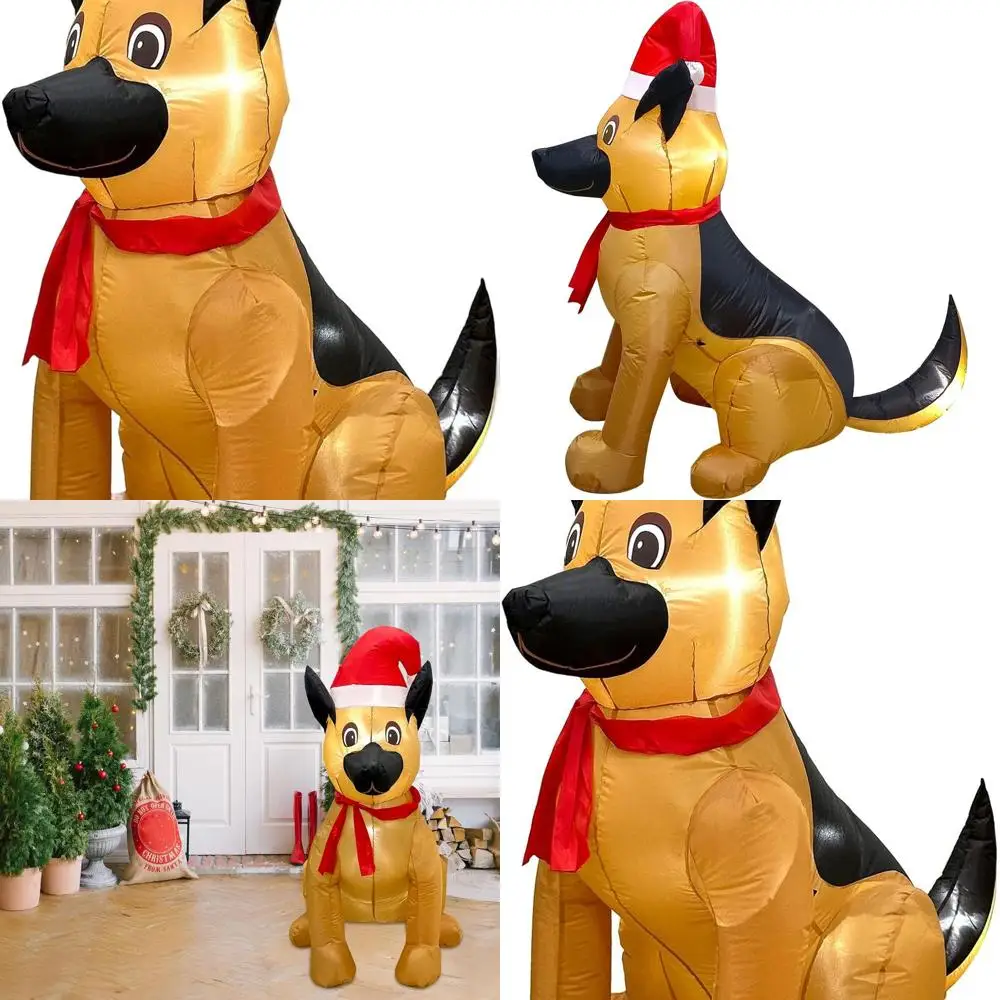 

Светодиодная подсветка, немецкая овчарка, надувной уличный/внутренний рождественский орнамент для двора собаки