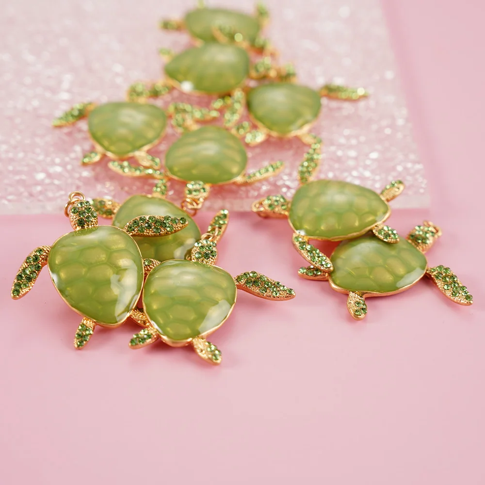 8 Pieces Turtle Pendant Marine Life DIY Bracelet Necklace Keychain Jewelry Fashion Style Beach Theme Gift Female Girl