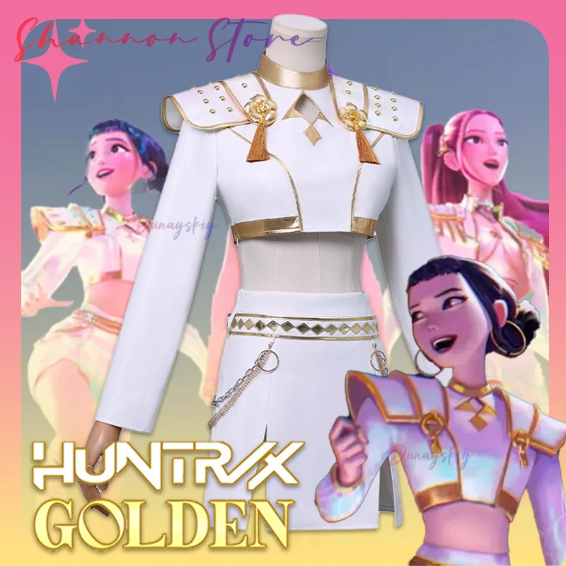 

Kpop Demon Hunter Cosplay Costume Huntrix Zoey White Suit Korean Wave Superstar Idol Performance Sets Halloween Golden