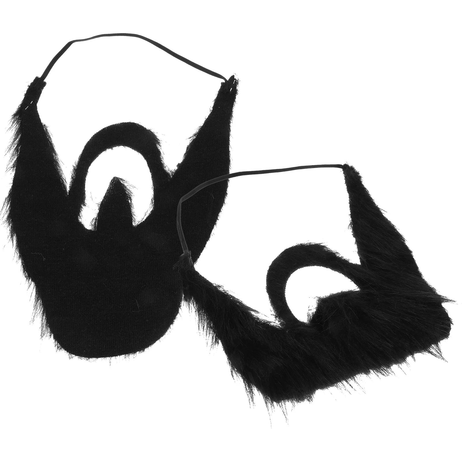 2Pcs False Mustache Whisker Skin Friendly Easy Wear Comfortable for Festival Birthday Christmas Play Photo Prop