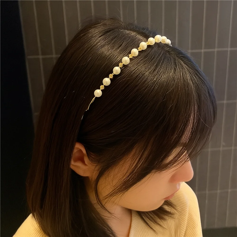 Ikat Rambut Mutiara Fashion Ikat Kepala Elegan Manis Aksesori Rambut Simpai Rambut Sederhana