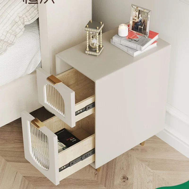 ultra-narrow bedside table, French cream style bedroom, small household, small cabinet, locker, small mini bedside cabine