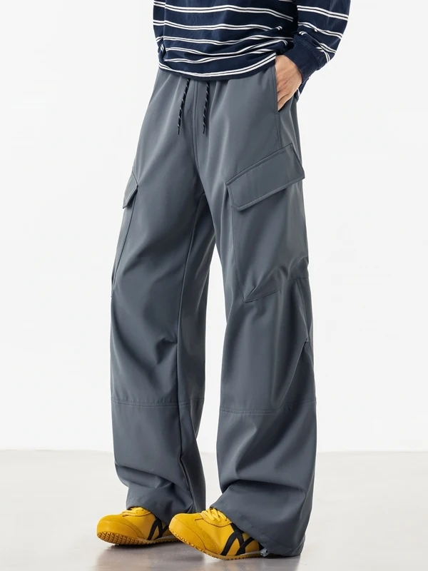 

Мужские повседневные брюки American Sle, новые, свободного кроя, модные, с карманами, прямые штанины, из полиэфирного волокна, весна-лето