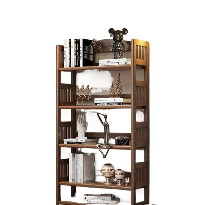 German all solid wood bookshelf floor-to-ceiling living room wall storage rack bedroom shelf household reading cabinet