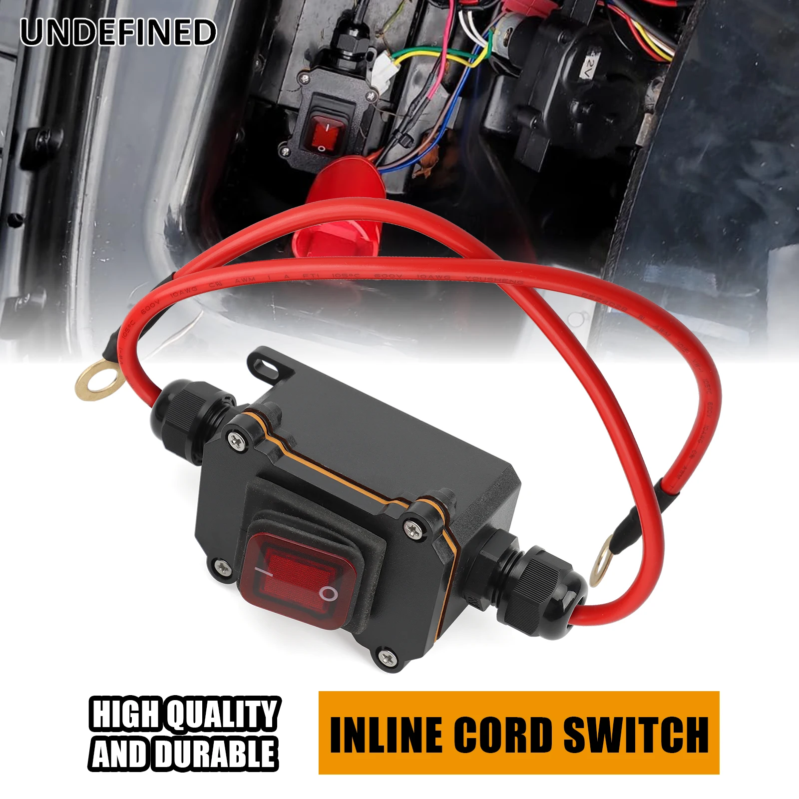 Motorcycle DC12-24V Inline Switch Dual Side Wiring Switch 25A with On/Off Quick Connect/Disconnect for Motor ATVs RVS