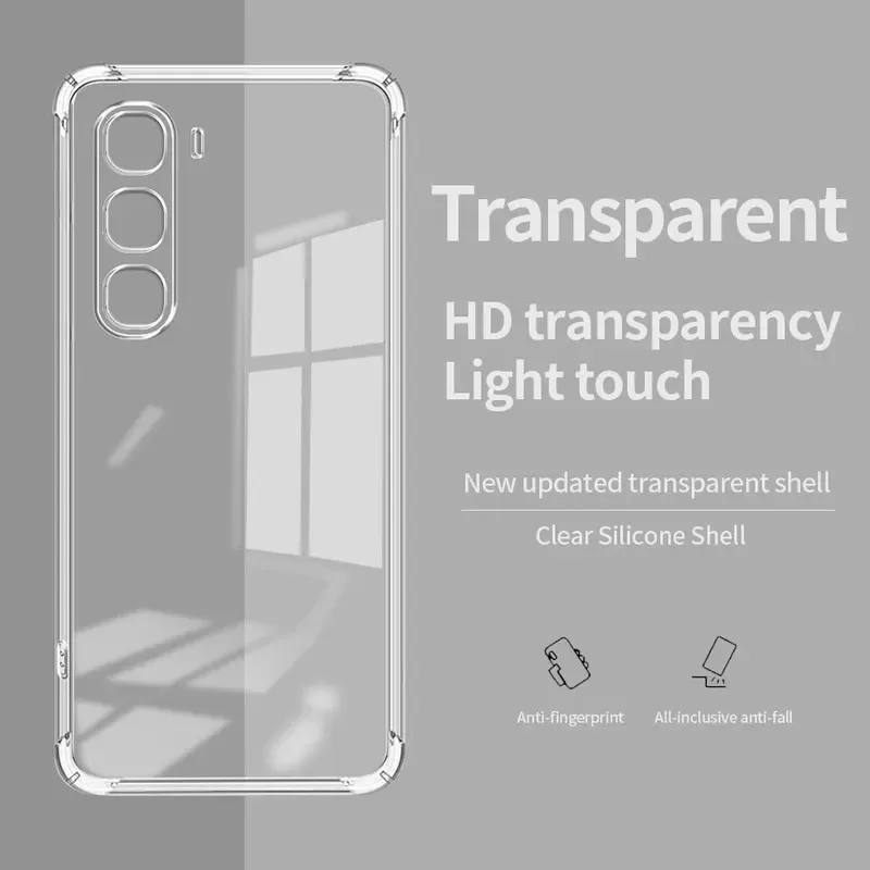 ل انفينيكس هوت 60 برو بلس + 60i i Hot60 Hot60i Hot60Pro Hot60ProPlus حافظة سيليكون لينة حالات الهاتف وسادة هوائية غطاء شفاف