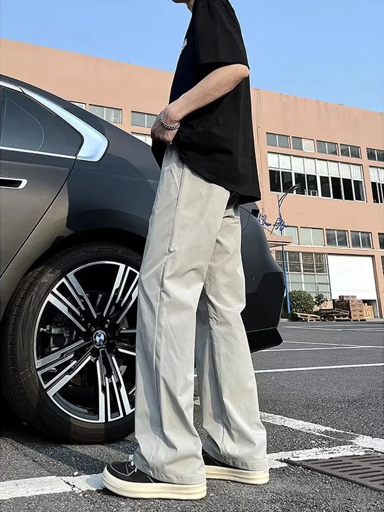 

ay American Nylon Qui Dry Pants Men's Summer Thin Soft ell ell Jaet Straight Leg Slimming Micro Flared Pants