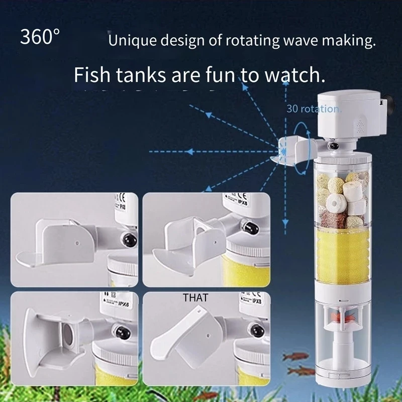 10W/15W/25W/30W fish tank filter pump three-in-one filter oxygen pump wave making pump pumping pump aquarium accessories220-240V