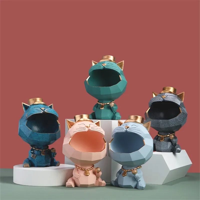

Горячий Lucky Cat, конфеты, ключ, украшения для хранения мелочей, скульптура, креативный входной ТВ-шкаф, декор журнального столика, подарок космонавта