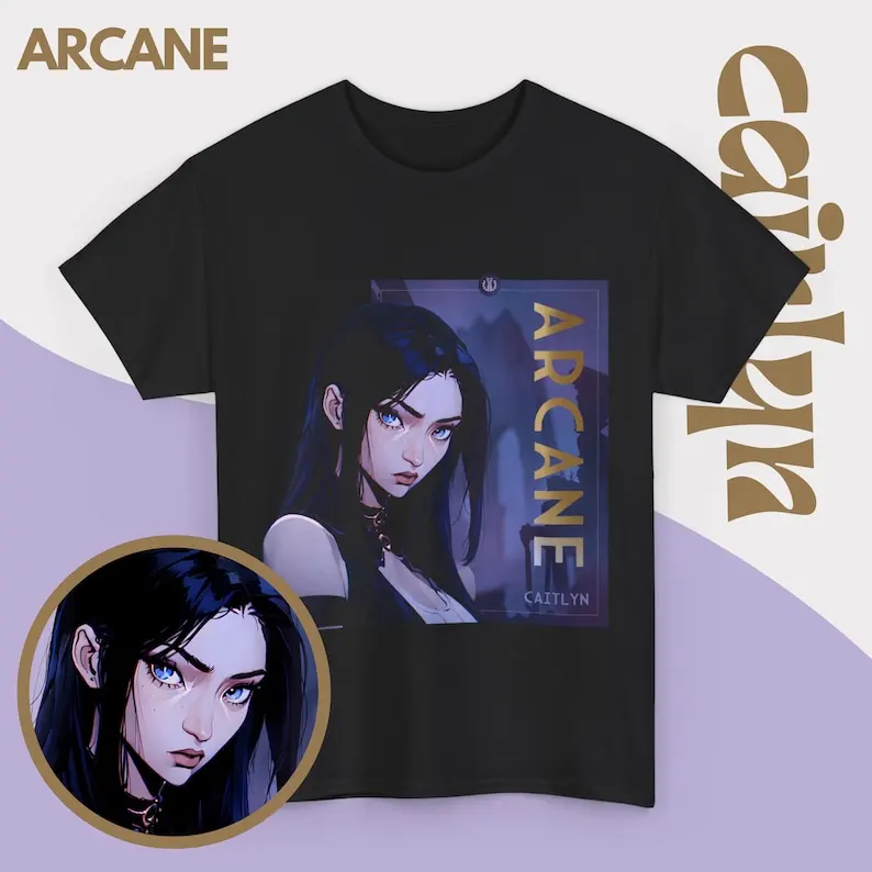 Caitlyn Arcane T-Shirt,Tee, Piltover Symbol Shirt, Unisex Tee S-5XL, Arcane Merch, Gamer Gift, Cotton T-Shirt