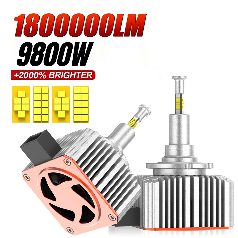 New 360 Led D1S D3S D8S Headlight Canbus Bulbs 1:1 HID Led Super Bright D1R D3R D8R Car Bulb 24V 12V 9800W For Projector Lens