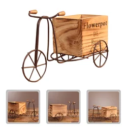 Flower Pot Tricycle Planter Succulent Stand Metal Holder Box Rack Decorative Cart Wooden Bike Garden Pots Shelf Outdoor