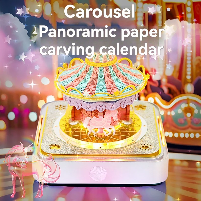 3D Memo Pads Paper Desk Calendar 2025, 2025 Calendar 3D Notepad Artopad Carving Gift Desktop Decoration With LED Lights