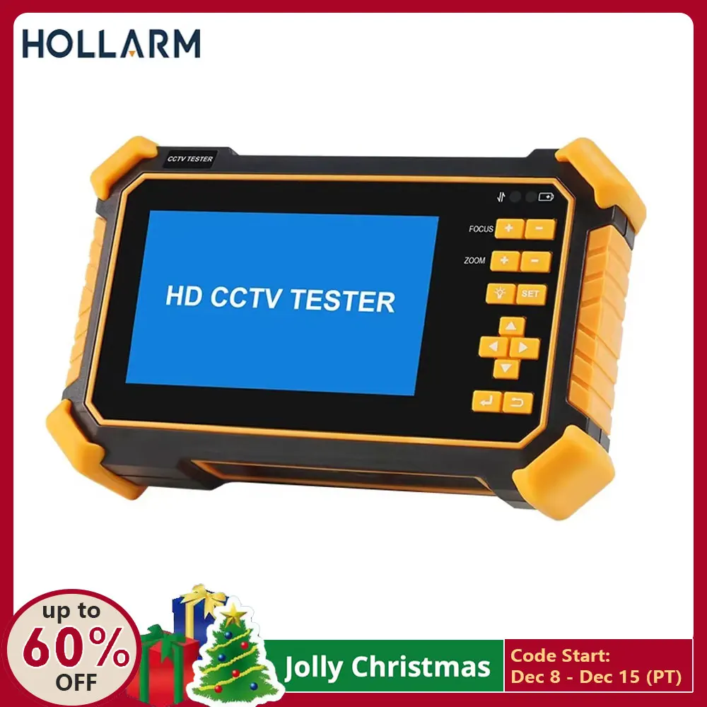 Hollarm HD2900 CCTV Tester 4.3in 8MP AHD/CVI/TVI CVBS Analog Cameras Testing DC12V Portable CCTV Monitor with HDMI VGA In/output