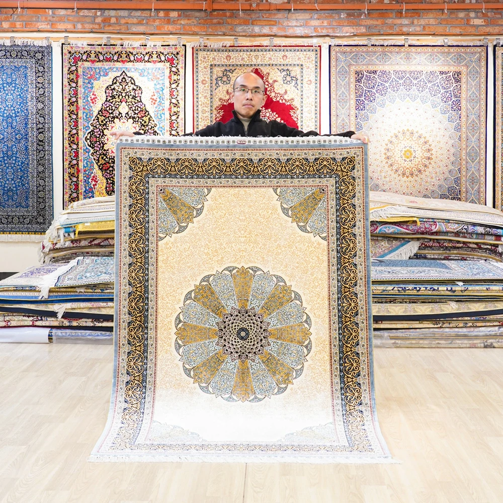 

Новый антикварный классический турецкий ковер ручной работы 122x183 см, винтажный китайский шелковый ковер