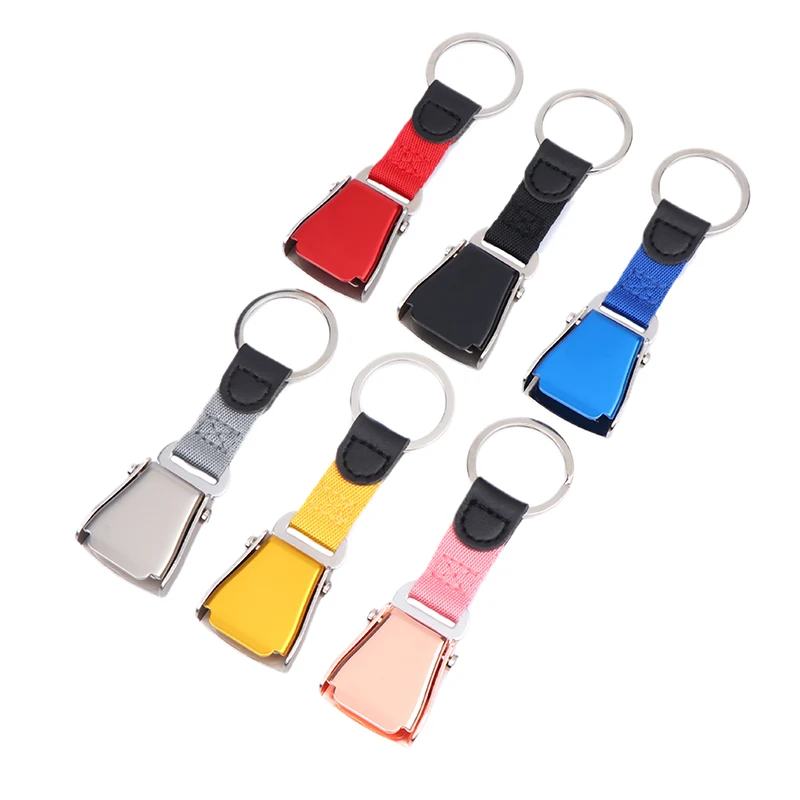 1PC Mini Safety Seatbelt Plane Buckle Keychain Strap Key Chain For Flight Keyes Airplane Airline Small Aviation Gifts Seat Belt