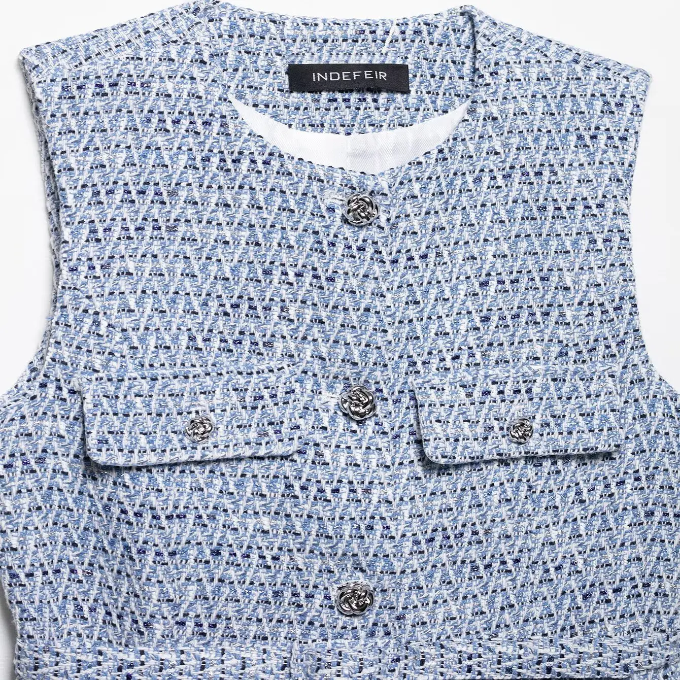 JNLEAOG printemps nouveau femmes Faion Design Texture gilet ceinture coupe droite Svel rond Ne mince Polyester décontracté irt