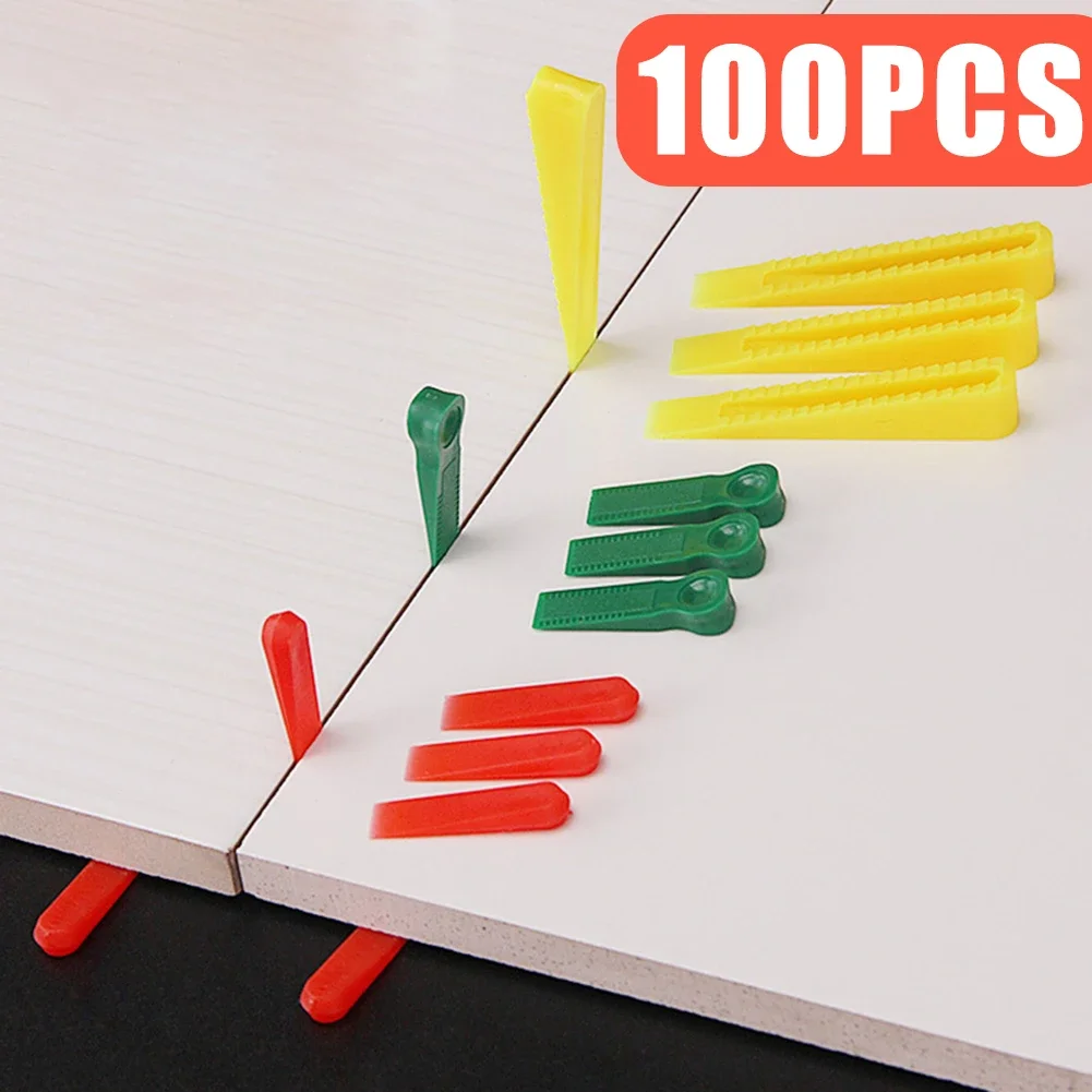 

100Pcs Reusable Ceramic Spacers Wedge Tile Leveling System Position Clips for Wall Floor Gap Fixing Construction Tools Building