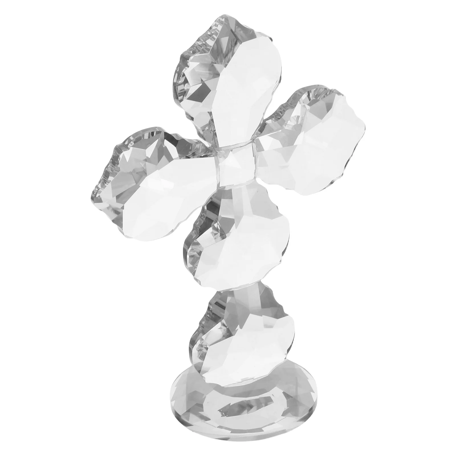 

Crystal Standing Cross Handmade Glass Decorative Religious Desk Ornament Christian Christmas Home Office Decor