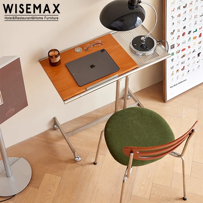 WISEMAX FURNITURE Meubles d'hôtel à domicile nordique moderne Table pliante en bois Table d'appoint de canapé à hauteur réglable pour salon
