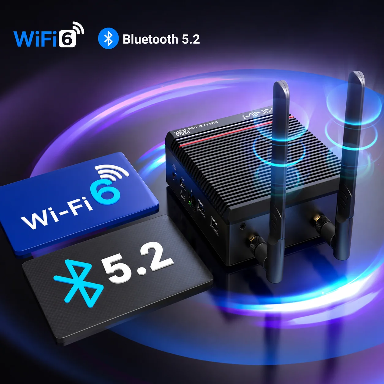 MINIX Z300-0dB Intel N300 Fanless Silence Mini PC 16G DDR 512G SSD Mini Gaming PC Desktop Windows 11 Pro Dual-band Wi-Fi 6 BT5.2