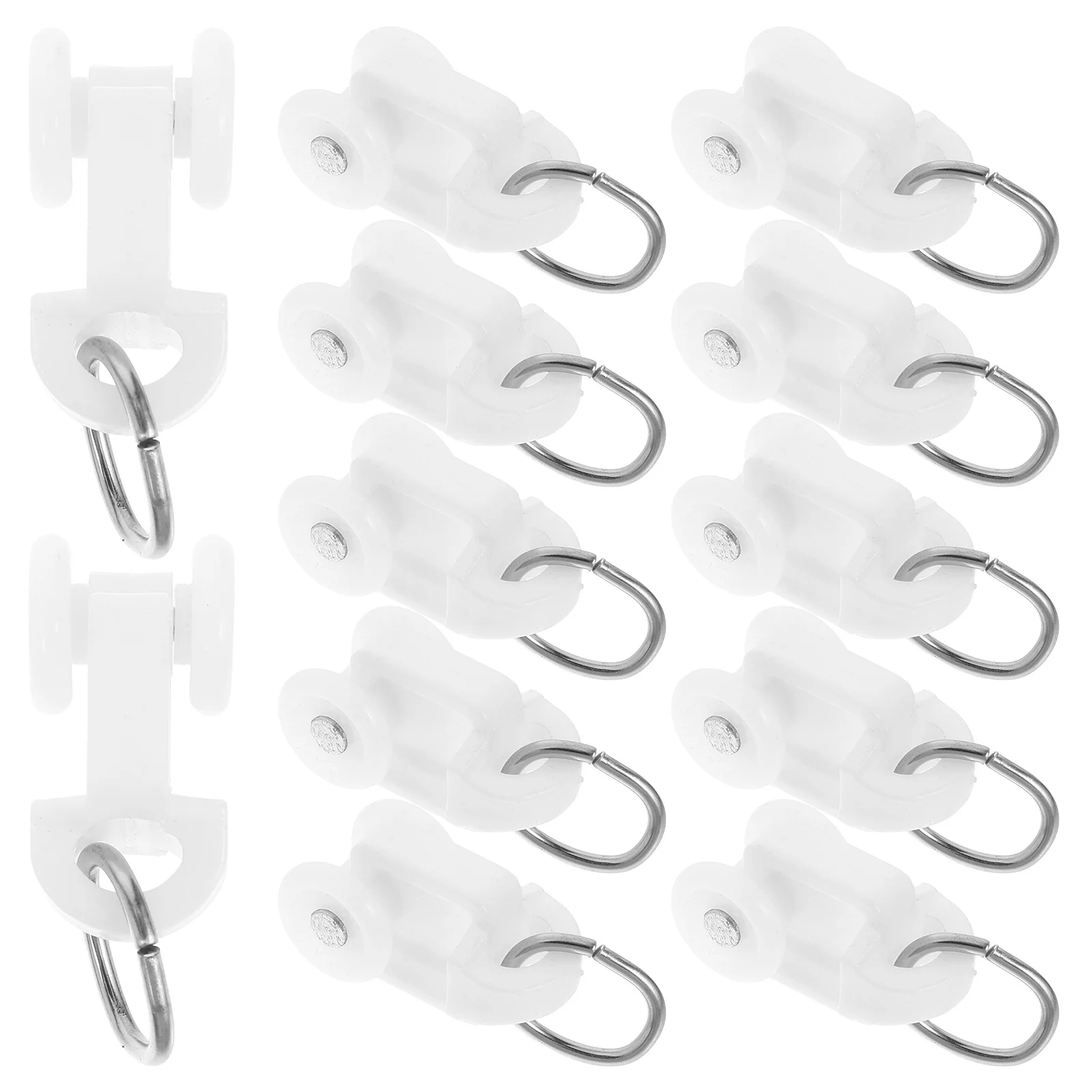 

50Pcs Metal Curtain Roller L Shape Rail Sliding Glider Hook Drapery Hanging Tool Mute Ring Slider for Home Decoration