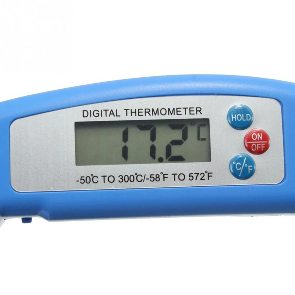 

Kitchen Food Barbecue Foldable Digital High Precision Probe Thermometer Blue LCD Screen -58f to 572f Auto Shut Off No