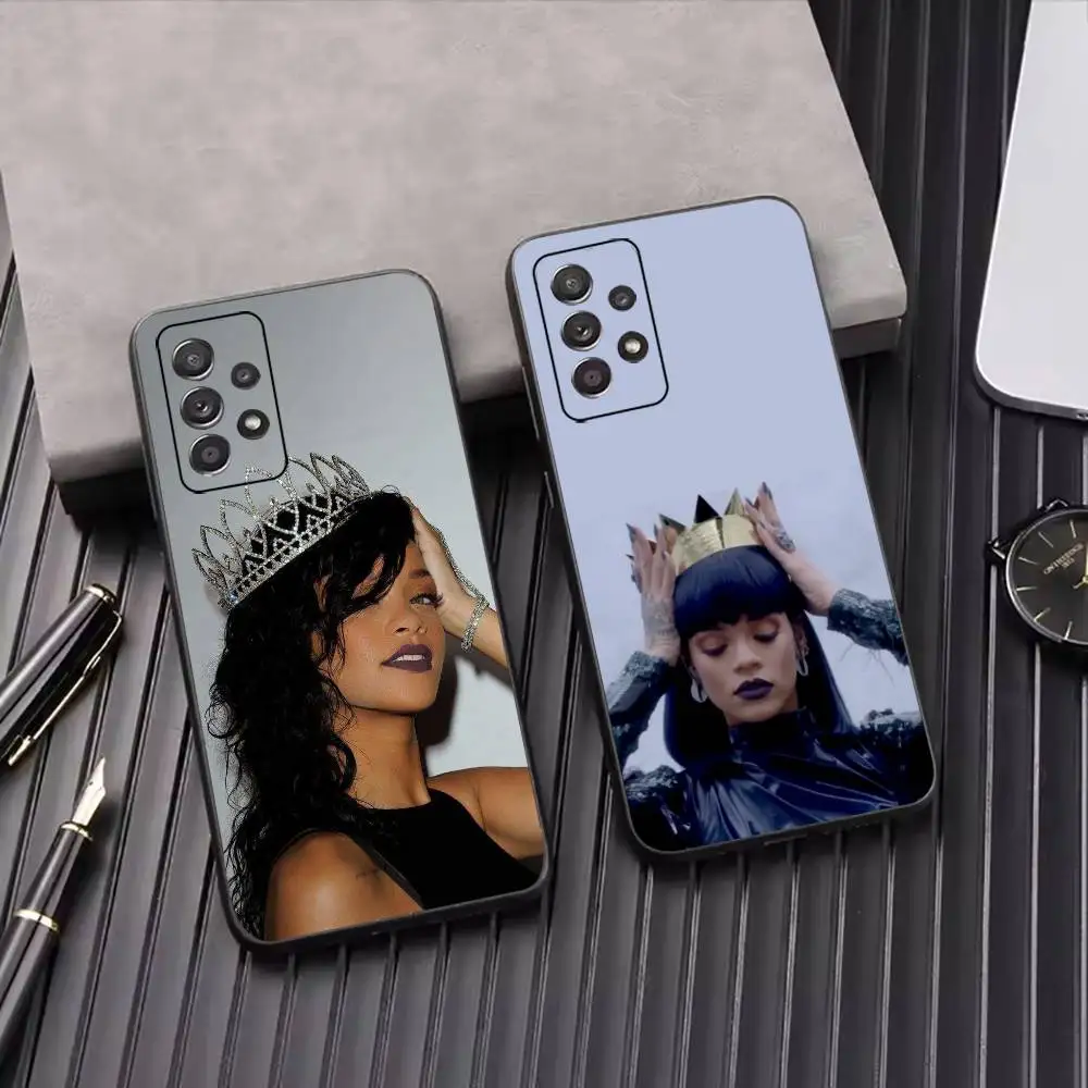 Hot singer R-Rihannas Fashion Phone Case For Samsung S25,S24,S21,S22,S23,S30,Ultra,S20,Plus,Fe,Lite,Note,10,Black Cover