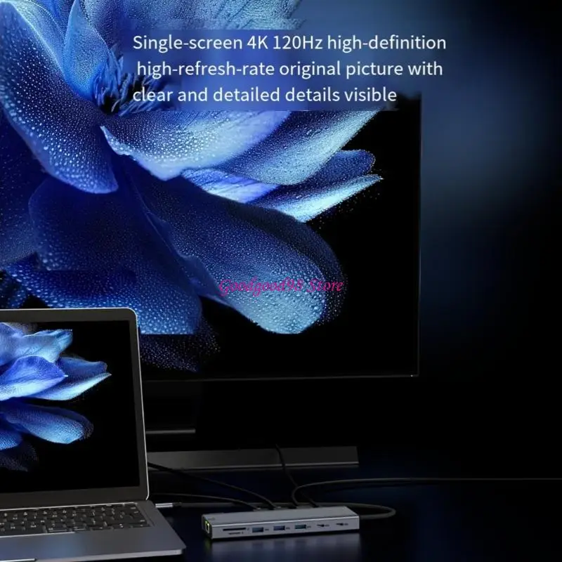 Multifunction USB C Hubs 14 in 1 for Gaming Work with Triple 4K Display 140W