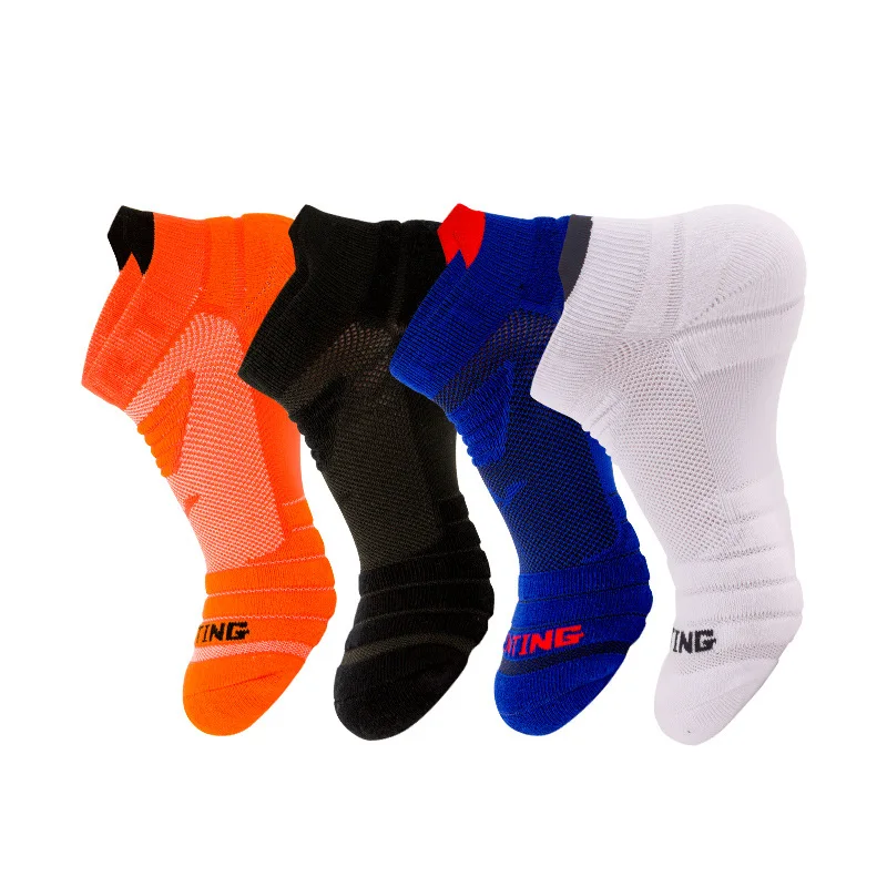 

1/4 Pairs Men Professional Outdoor Sports Socks Fashionable Basketball Running Deodorizing Sweat Absorbing Towel Bottom Socks