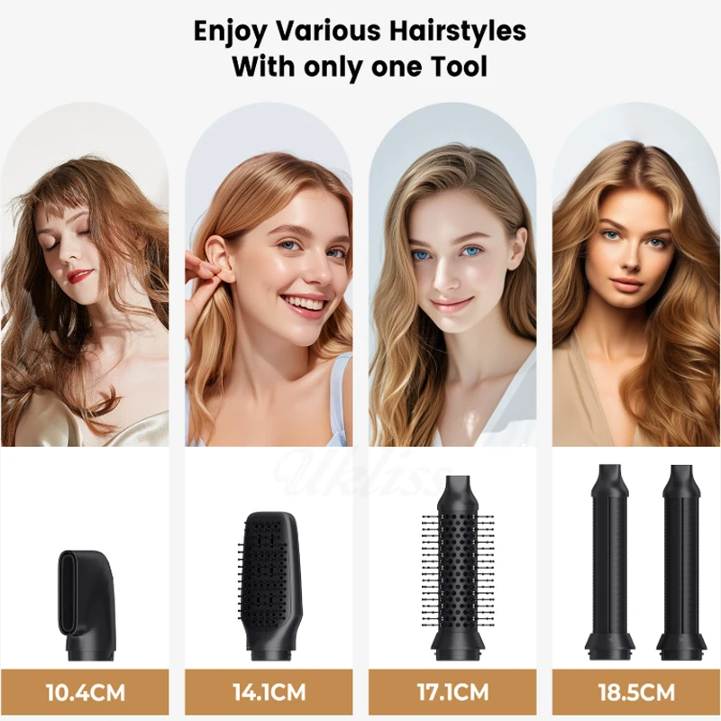 5-in-1 Electric Hair Dryer Hot Air Brush Multi-function Air Styling Comb Automatic Curling Wand 1400W Hair Dryer Hair Care Kit