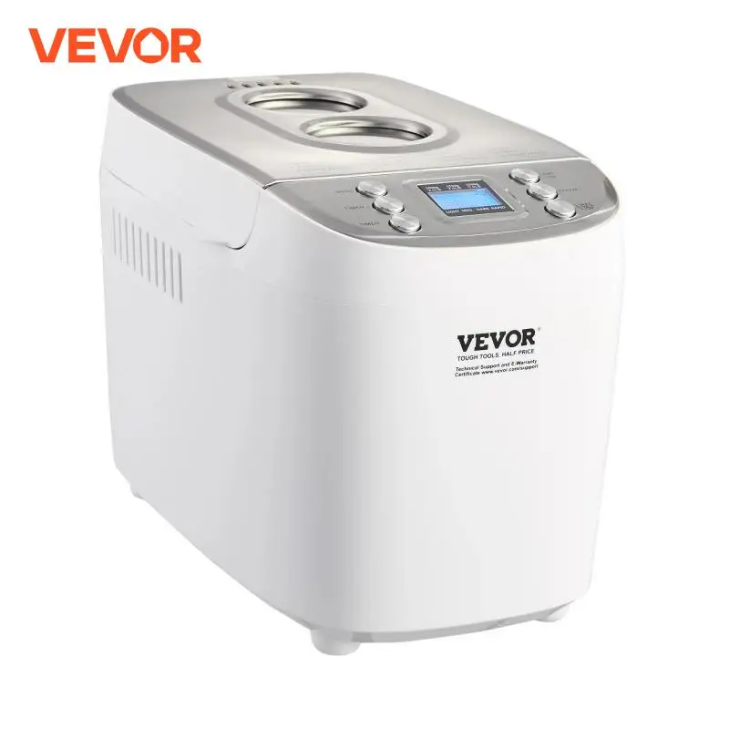 VEVOR 3 LB Bread Maker 15-in-1 Dough Machine Nonstick Ceramic Pan Automatic Bread maker with Gluten Free Setting