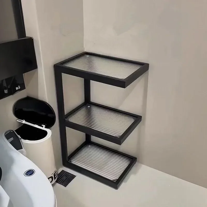 High-end bathroom, washstand, shelf, cosmetics, locker, toilet, toilet, bathroom crevice, storage rack.