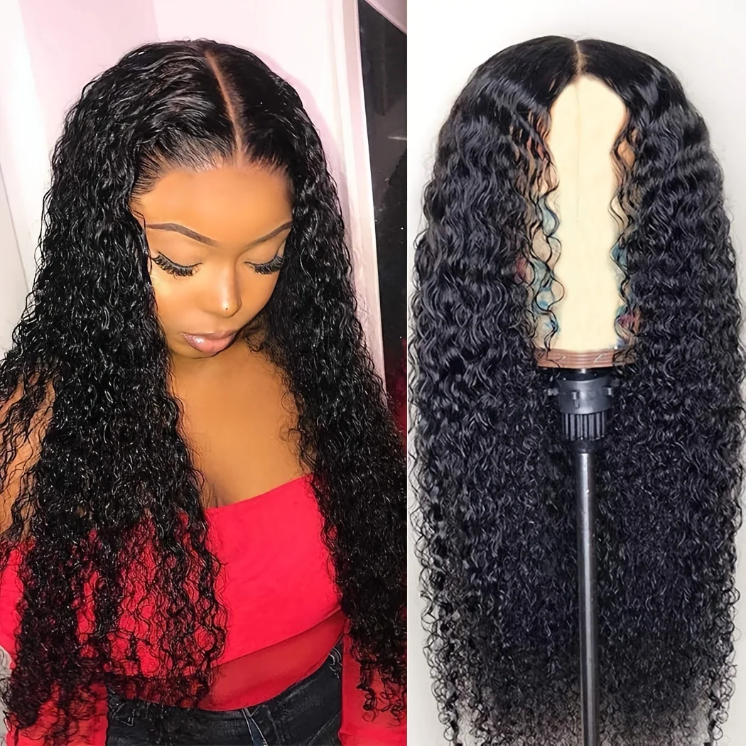 باروكات طويلة مجعدة بدون صمغ للنساء، باروكة شعر صناعية مقاومة للحرارة