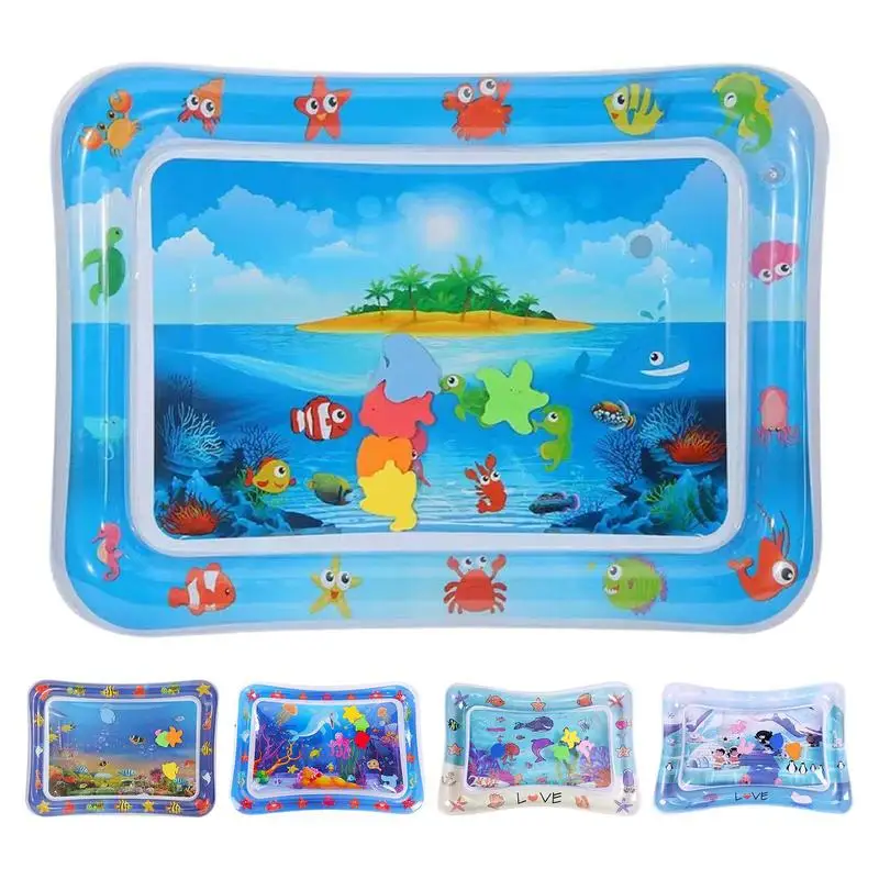 Water Play Mat Inflatable PVC Playing Mat pet Play Water Mat Toddler Pad Kids  Water Sensory Pad Water Play Feel Cool mat