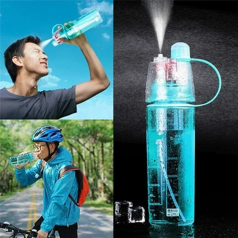 Newest Sports Spray Cup Plastic Cool Summer Sport Bottle Portable Climbing Outdoor Bike Shaker Water Bottles