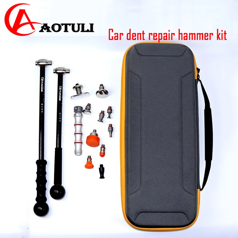 Body Repair Hammer Car Dent Repair Hammer  Leveling Hammer Non-Trace Repair Tool Titanium Alloy Retractable Set With Tool Kit