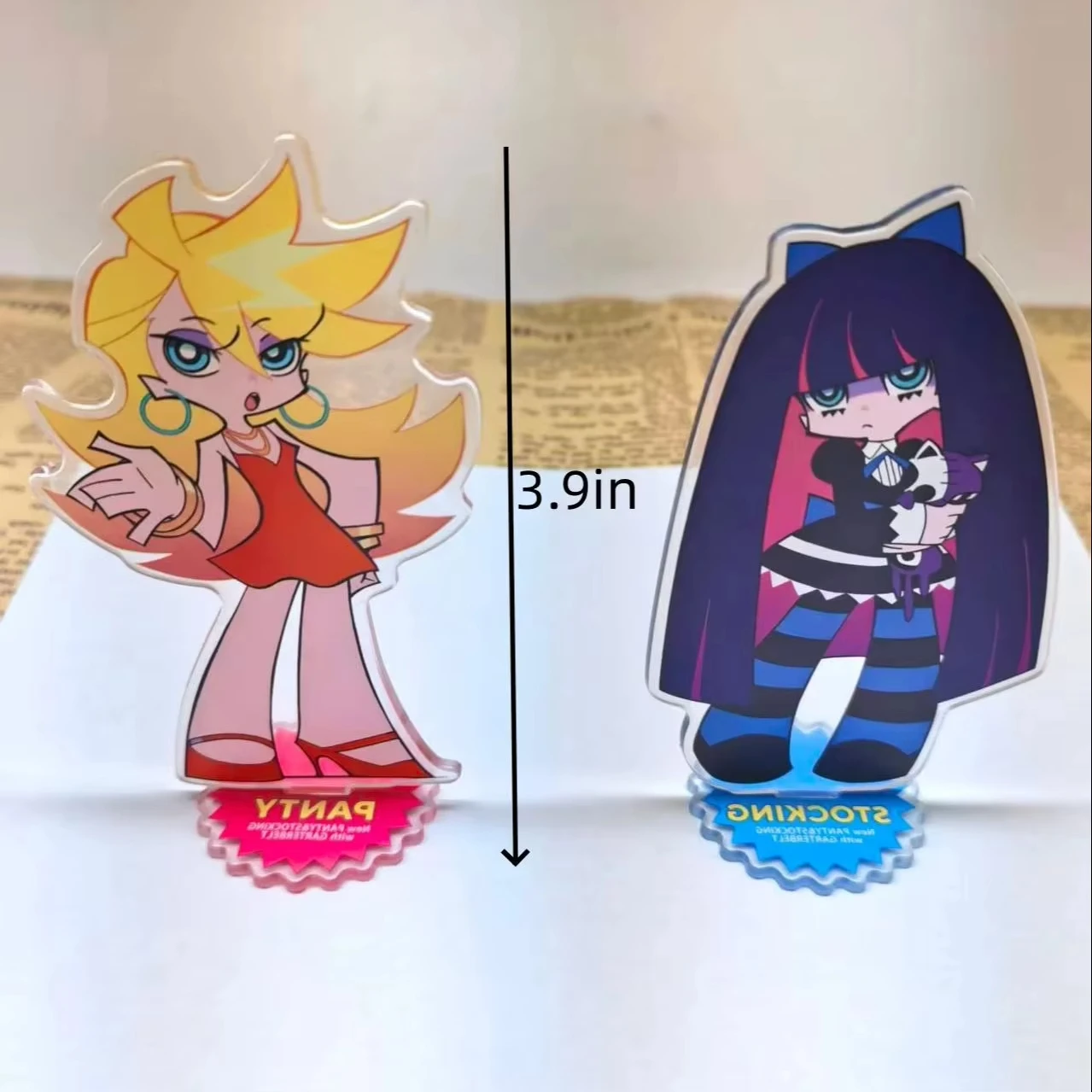 Anime Panty & Stocking with Garterbelt Figure Acrylic Stand Ornament Cute Desktop Model Decoration Cosplay Props Fans Gift view 2