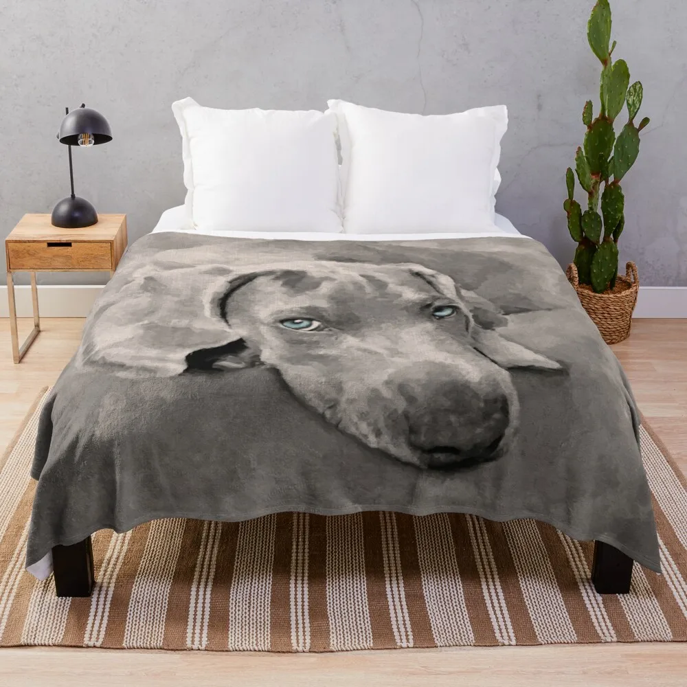 

Weimaraner Dog Mixed Media Throw Blanket For Baby manga Nap christmas gifts Blankets